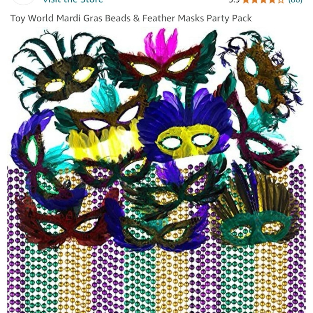 Photo Booth lot of MARDI GRAS themed items for photography sessions New in box